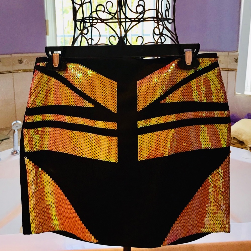 Xoxo - Gold Sequence & Black Skirt